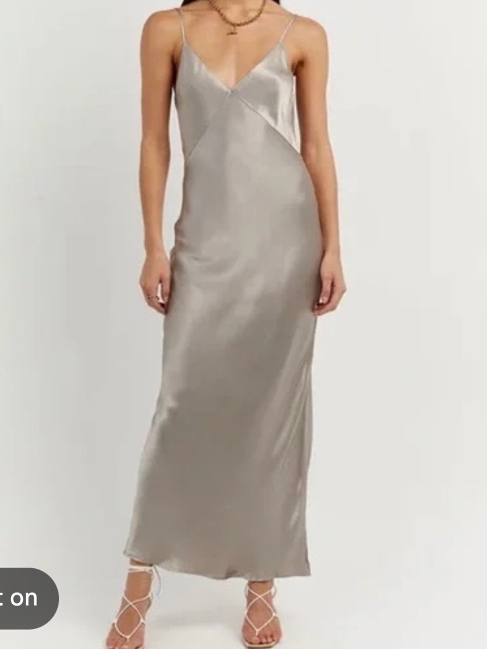 DISSH Simone Slip Dress in Pewter Satin